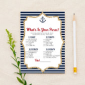 Nautical Navy Blue in je Baby shower Game Briefpapier