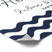 Nautical Navy Blue In liefdevolle herinnering afdr Poster (Hoek)