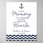 Nautical Navy Blue In liefdevolle herinnering afdr Poster (Voorkant)