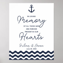 Nautical Navy Blue In loving Memory print