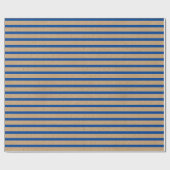 Nautical Navy Blue Lines Faux Rustic Brown Kraft Cadeaupapier (Vlak)