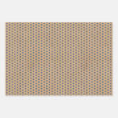 Nautical Navy Blue Lines Faux Rustic Brown Kraft Inpakpapier Vel (Voorkant 3)