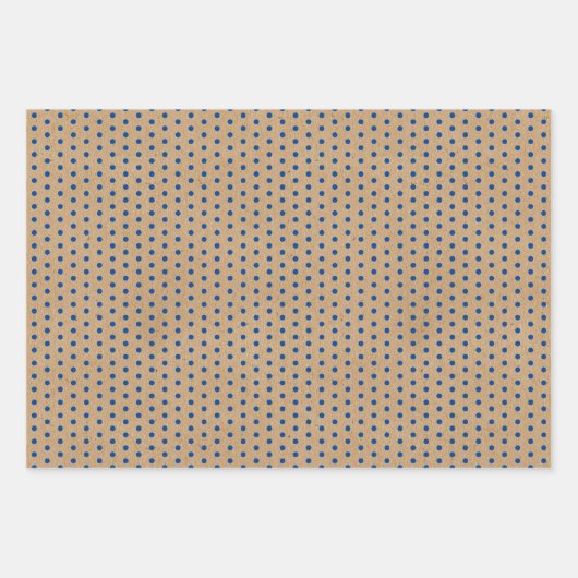 Nautical Navy Blue Lines Faux Rustic Brown Kraft Inpakpapier Vel (Voorkant 3)