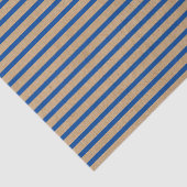 Nautical Navy Blue Lines Faux Rustic Brown Kraft Tissuepapier (Detail)