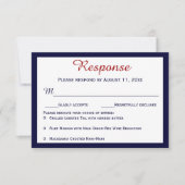 Nautical Navy Blue Lobster Wedding RSVP-kaarten RSVP Kaartje (Voorkant)