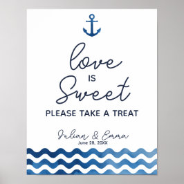 Nautical Navy Blue Love is lief Print