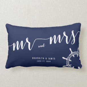 Nautical Navy Blue Lumbar Weddenschap Kussens
