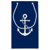 Nautical Navy Blue met White Anchor Klein Cadeauzakje (Achterkant)