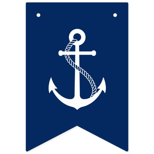 Nautical Navy Blue met White Anchor Vlaggetjes (Tweede vlag)