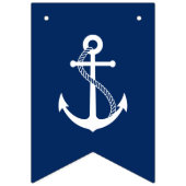 Nautical Navy Blue met White Anchor Vlaggetjes (Eerste vlag)
