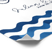 Nautical Navy Blue Neem één druk op Poster (Hoek)