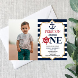 Nautical Navy Blue One Afbeelding 1ste eerste verj Kaart