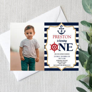Nautical Navy Blue One Afbeelding 1ste eerste verj Kaart