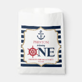 Nautical Navy Blue ONE Eerste 1e verjaardagsfeestj Bedankzakje (Voorkant)