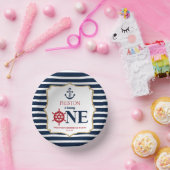 Nautical Navy Blue ONE Eerste 1e verjaardagsfeestj Papieren Kommen (Feest)