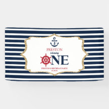 Nautical Navy Blue ONE Eerste 1e verjaardagsfeestj