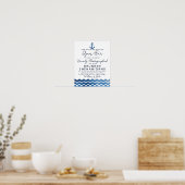 Nautical Navy Blue Open Bar Poster (Keuken)