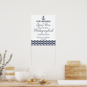 Nautical Navy Blue Open Bar, teken Poster (Keuken)