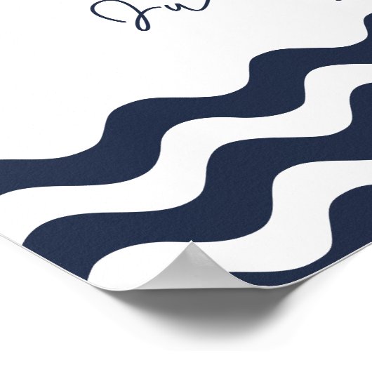 Nautical Navy Blue Open Bar, teken Poster (Hoek)