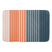 Nautical Navy Blue Oranje Stripes Badmat (Voorkant)