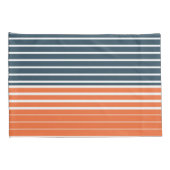 Nautical Navy Blue Oranje Stripes Kussensloop (Achterkant-Rechts)