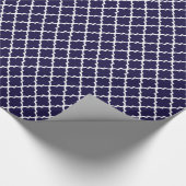 Nautical Navy Blue Quatrefoil Pattern Gift Wrap Cadeaupapier (Hoek)