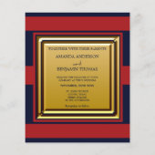 Nautical Navy Blue Red Budget Weddenschap Flyer (Achterkant)