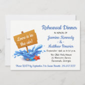 Nautical Navy Blue Rehearsal Dinner Beach Weddensc Kaart (Voorkant)