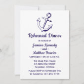 Nautical Navy Blue Rehearsal Dinner Ship Anchor Kaart (Voorkant)