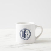 Nautical Navy Blue Rope Monogram Espresso Kop (Rechts)