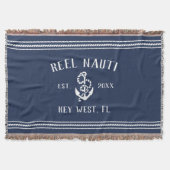 Nautical Navy Blue Rustic Anchor Boat Name Deken (Voorkant)