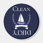 Nautical Navy Blue Sailboat Coastal Monogramed Magneet (Voorkant)