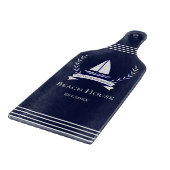 Nautical Navy Blue Sailboat Coastal Monogramed Snijplank (Hoek)