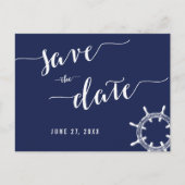 Nautical Navy Blue Save the Date Briefkaarten (Voorkant)