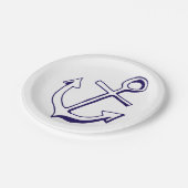 Nautical Navy Blue Ship Anchor Wedding Beach Papieren Bordje (Gekanteld)
