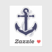 Nautical navy blue silhouette anchor rope/design 2 sticker (Vel)