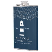 Nautical Navy Blue Specialized vuurtoren Boat Heupfles (Links)