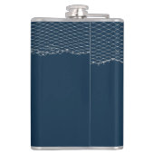 Nautical Navy Blue Specialized vuurtoren Boat Heupfles (Achterkant)