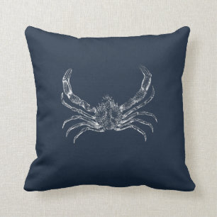 Nautical Navy Blue Starfish & Crab Kussen