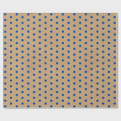 Nautical Navy Blue Stippen Faux Rustic Brown Kraft Cadeaupapier (Vlak)