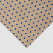 Nautical Navy Blue Stippen Faux Rustic Brown Kraft Tissuepapier (Detail)