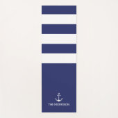 Nautical navy blue strees bootnaamanker yogamat (Voorkant)