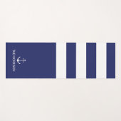 Nautical navy blue strees bootnaamanker yogamat (Voorkant (horizontaal))