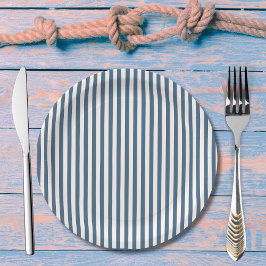Nautical navy blue stripes Baby shower Papieren Bordje