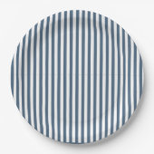 Nautical navy blue stripes Baby shower Papieren Bordje (Voorkant)