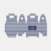 Nautical Navy Blue Stripes Gold Anchor Wedding Bedankdoosjes (Uitgevouwen)