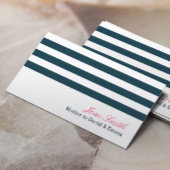 Nautical Navy Blue Stripes mama Contactkaartje