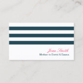 Nautical Navy Blue Stripes mama Contactkaartje (Voorkant)