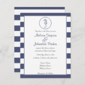 Nautical Navy Blue Stripes | Seapaard Kaart (Voorkant / Achterkant)