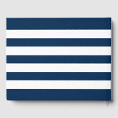 Nautical Navy Blue Stripes Wedding Monogram Gastenboek (Achterkant)